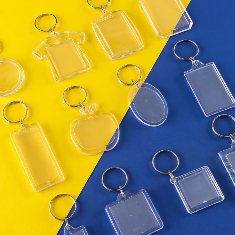 Acrylic keychain empty shell love blank calligraphy transparent acrylic keychain photo frame keychain customization