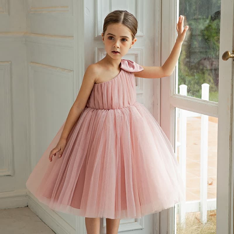 Cross-Border Girls' Birthday Dinner Princess Dress Flower Girl Wedding Banquet Gown Kindergarten Dance Piano Performance Costume Tulle Skirt