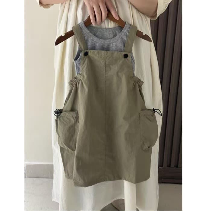 Girls' Cargo Skirt Set Summer 2026 New Baby Cargo Skirt Toddler Stylish Trendy Children's Suspender Skirt