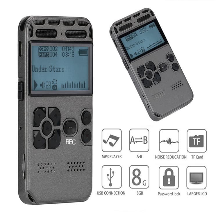 Factory direct long-distance high-definition noise reduction recording pen cross-border exclusive dual-mic digital recording pen with expandable card