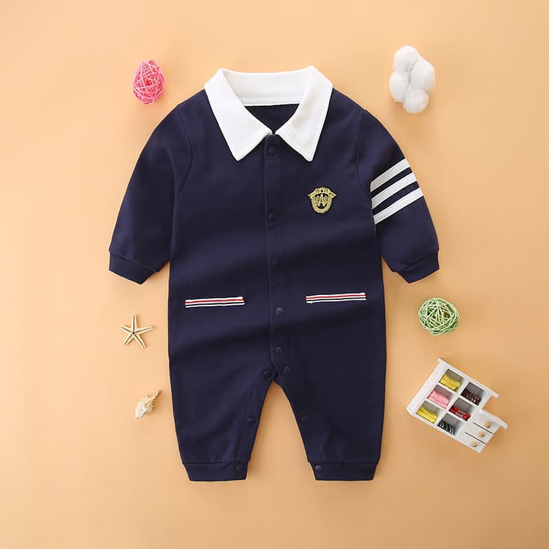 Baby Boys and Girls Spring and Autumn Newborn Long-Sleeved Cotton Cartoon Romper Jumpsuit