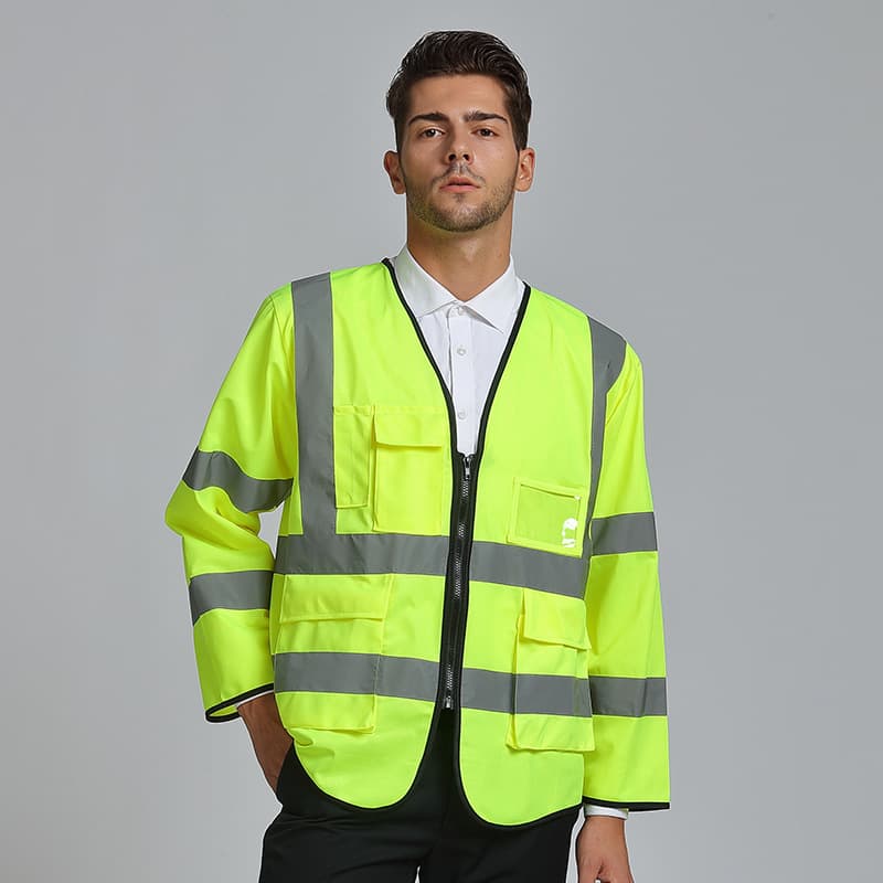 Manufacturer long-sleeved reflective vest construction vest safety fluorescent vest sanitation worker working clothes lightweight