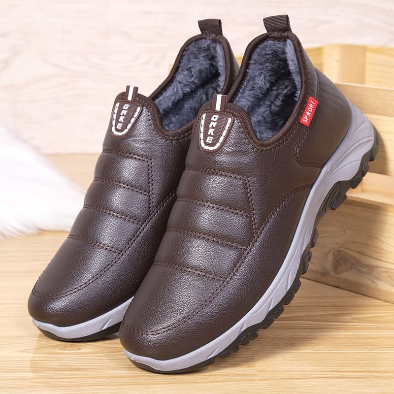 2024 new style middle-aged and elderly men's winter sports cotton shoes fleece-lined thickened waterproof dad shoes old Beijing cotton shoes men