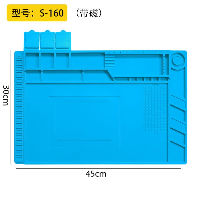 High Temperature Resistant Silicone Soldering Mat for Phone and Computer Repair, Thickened with Magnetic IC Work Pad 603
