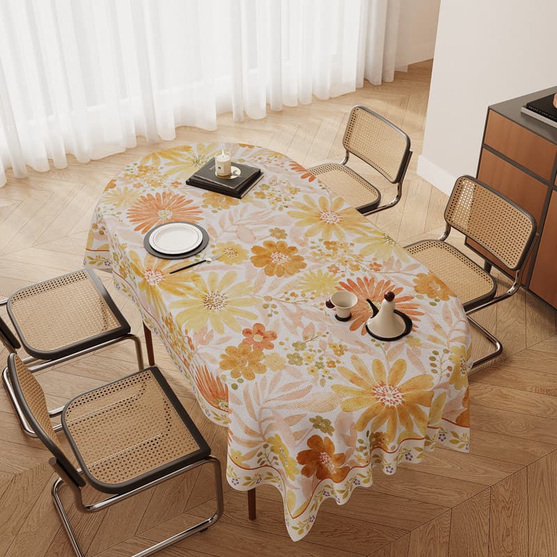 American country retro tablecloth, high-end tablecloth, small fresh round tablecloth, rectangular floral pastoral style cover cloth