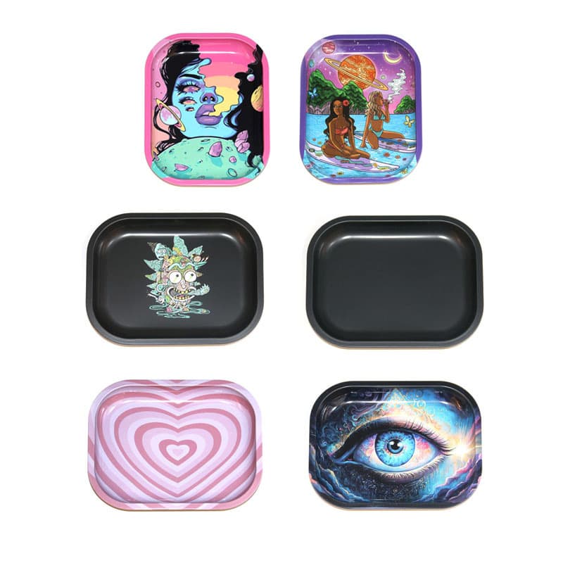 Cross-border 180*140mm Tinplate Rolling Tray Storage Organizer Metal Iron Tray Operation Tray
