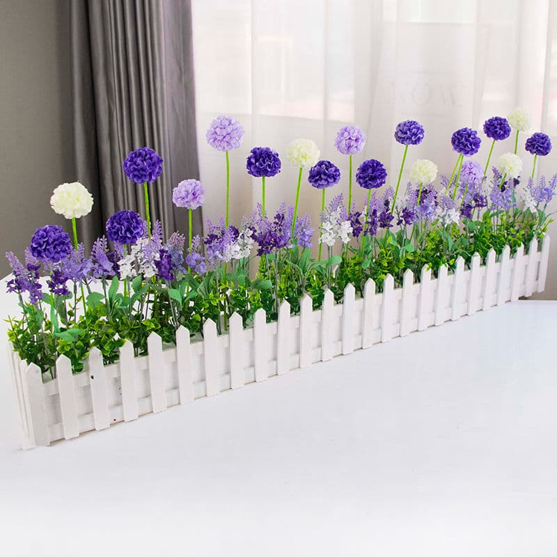 Plastic Fence Artificial Flowers Simulation Plants for Living Room Corner Balcony Window Partition Decoration Green Plant Arrangement Potted Plant Pot
