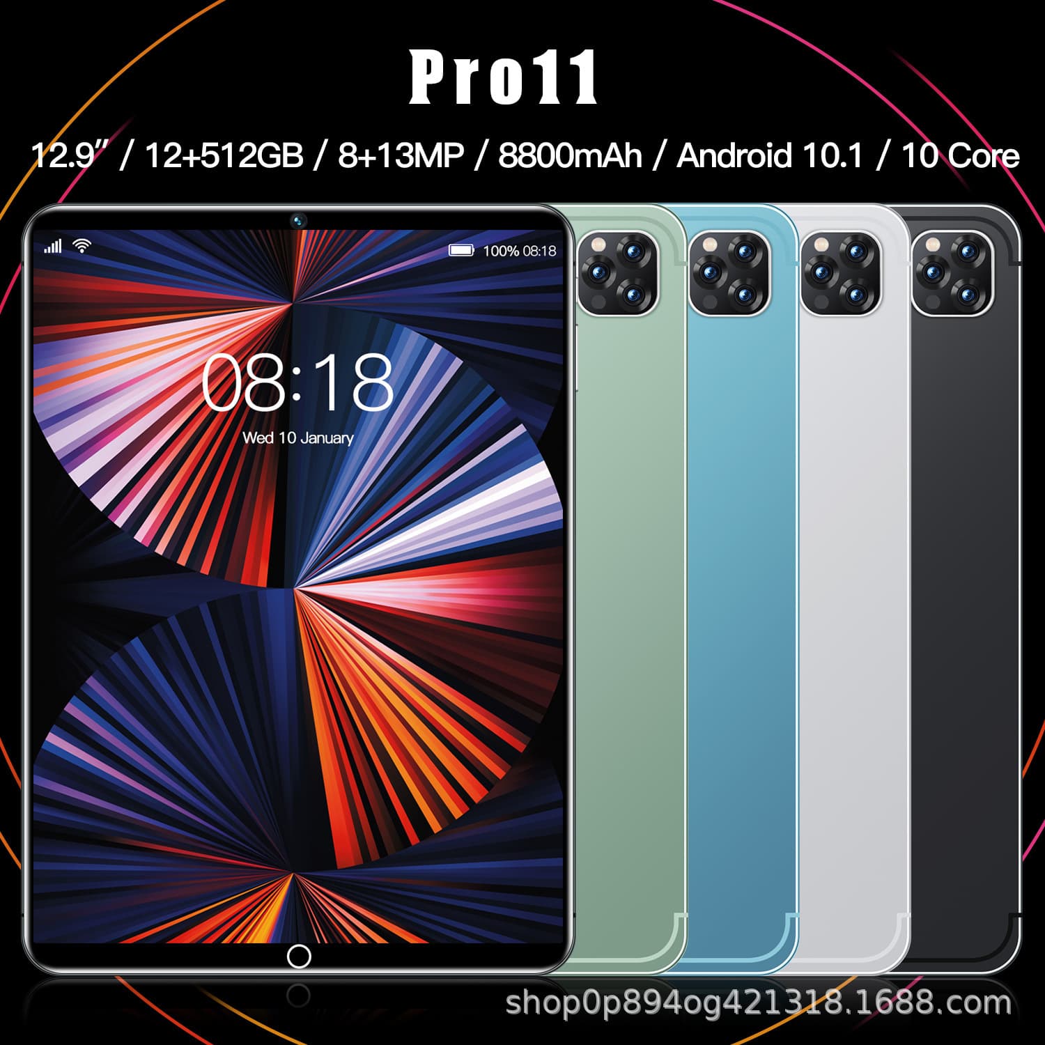 11Pro Cross-border Bestseller 10.1-inch Tablet Android Ten-core SIM Card Slim Office Education Learning Factory