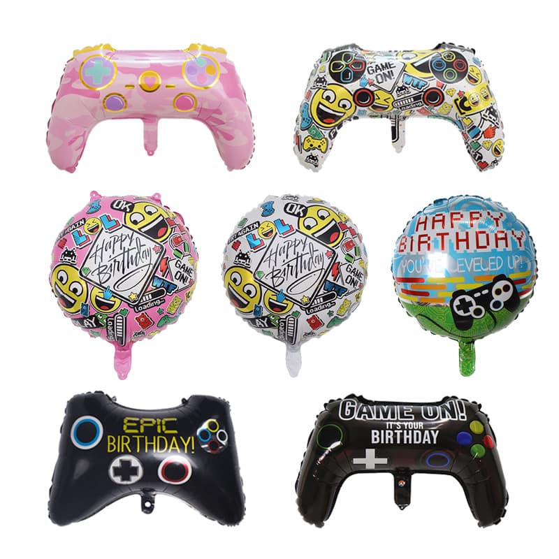 Cross-border Fortnite New GAME ON Game Console Handle Aluminum Film Balloon Competitive Party Decoration Layout