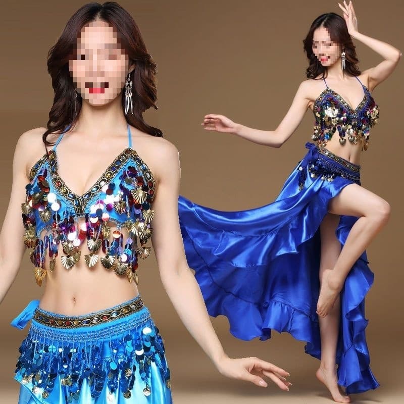 Belly Dance Costume 2026 New Style Practice Wear Performance Outfit Women's Indian Dance Sexy Bra Top and Skirt Set
