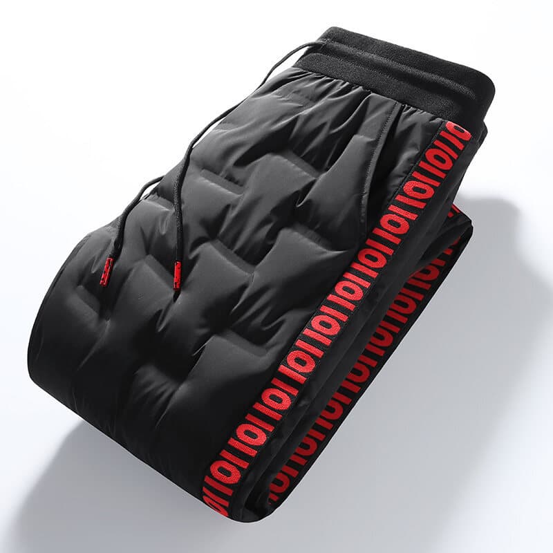 Cross-border youth slim fit plus size sport casual trousers thickened down pants men winter outdoor windproof warm duck down.