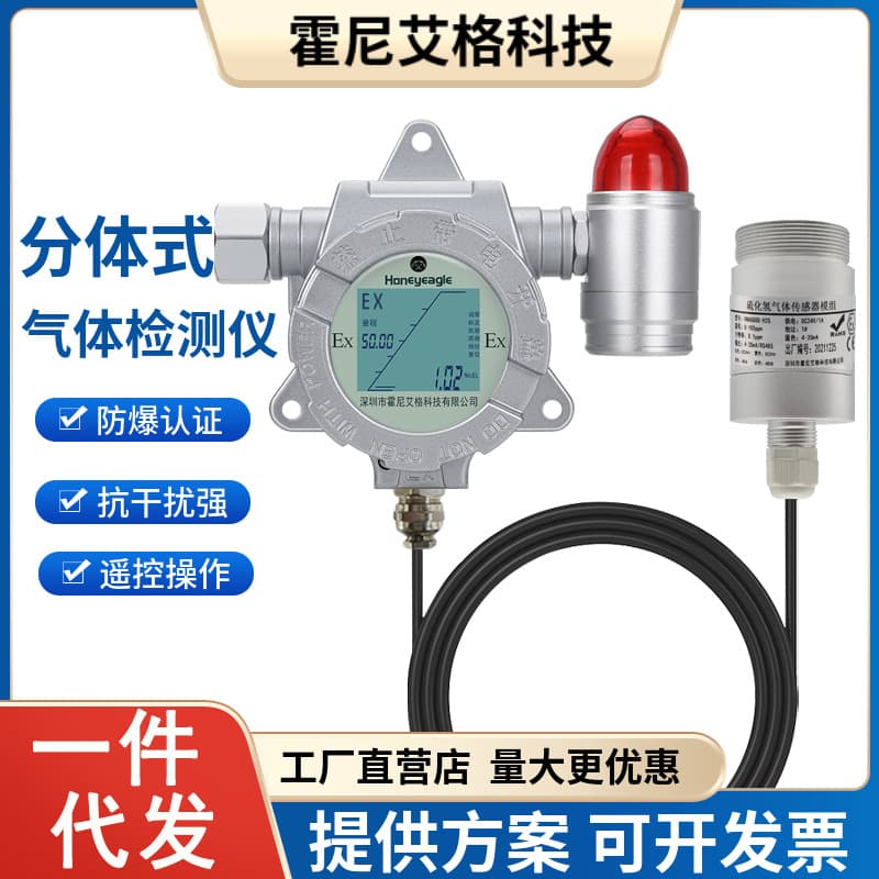 Online Split Gas Detector for Confined Spaces O3 Combustible Phosphine Methane LPG Leak Alarm