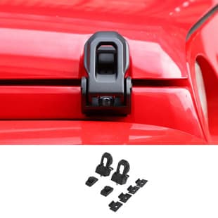 Compatible with 2007-2017 Jeep Wrangler JK Black Hood Latches ABS Engine Hood Lock Bracket Lock