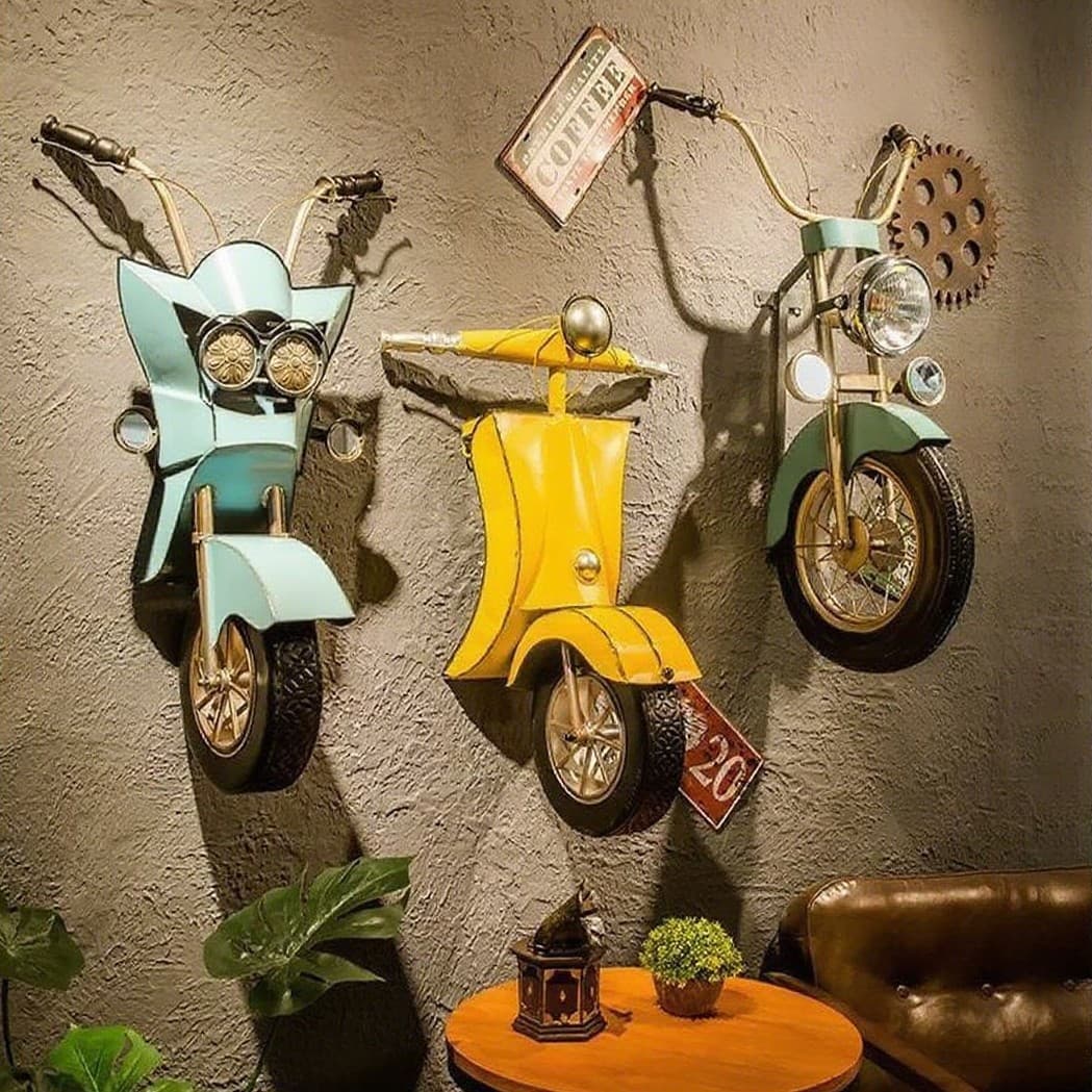 Industrial Retro Bar Decoration Motorcycle Wall Hanging Metal Wall Art Creative Iron Wall Decor