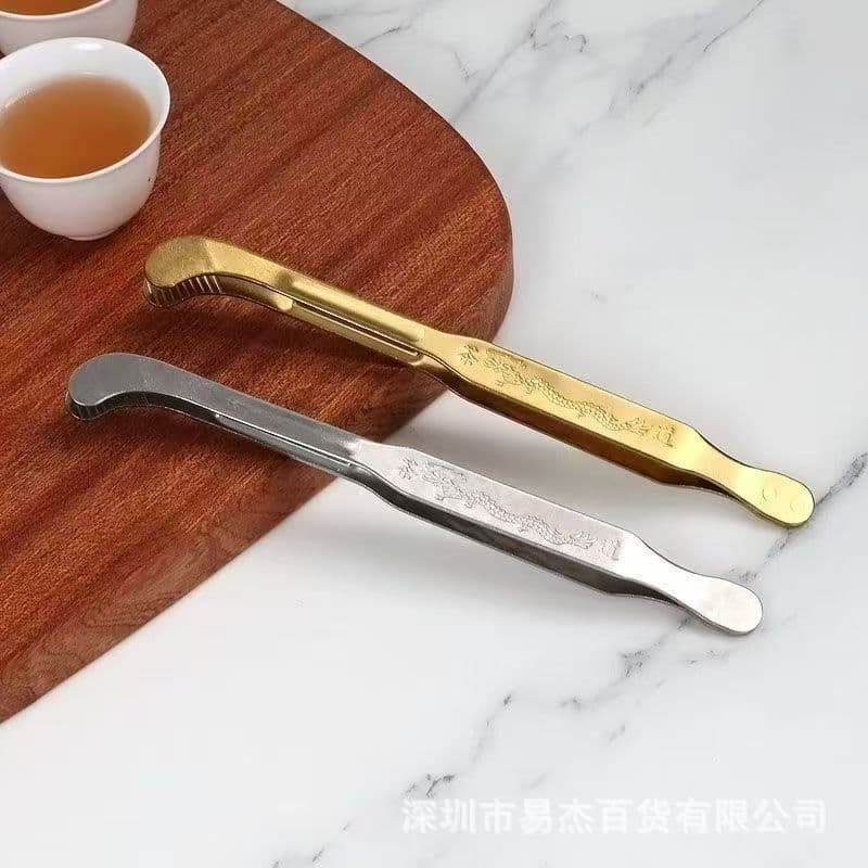 Stainless steel tea tongs, metal tweezers, cup washing tongs, tea tongs, Kung Fu tea set, teacup tongs, tea leaf tongs, tea ceremony wholesale