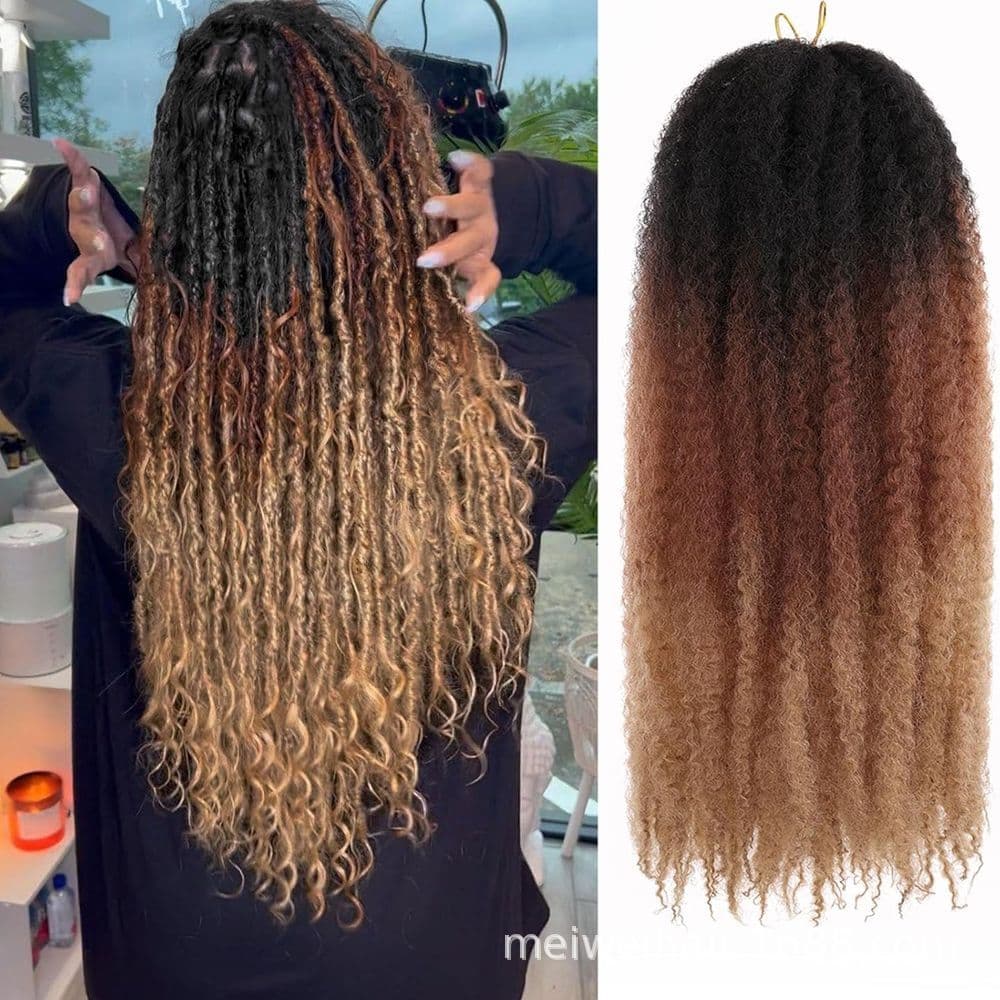 8 Pieces 3-Color 18-Inch Large Caterpillar Synthetic Crochet Hair Marley Braid 35g