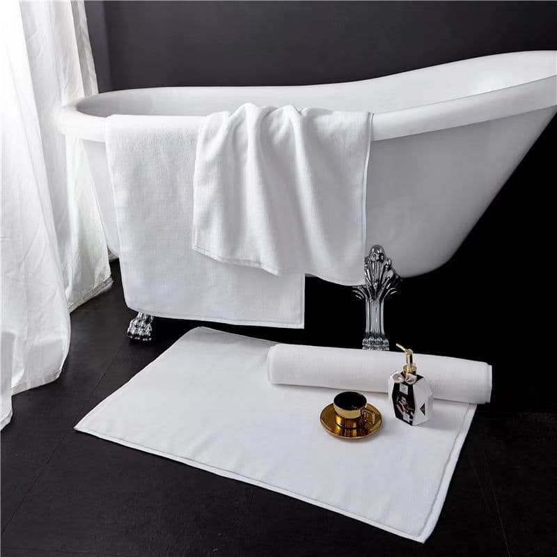 Five-Star Hotel Cotton Bath Mat, Non-slip Bathroom Mat for Bathroom Entrance, Absorbent Toilet Foot Mat, Machine Washable for Home