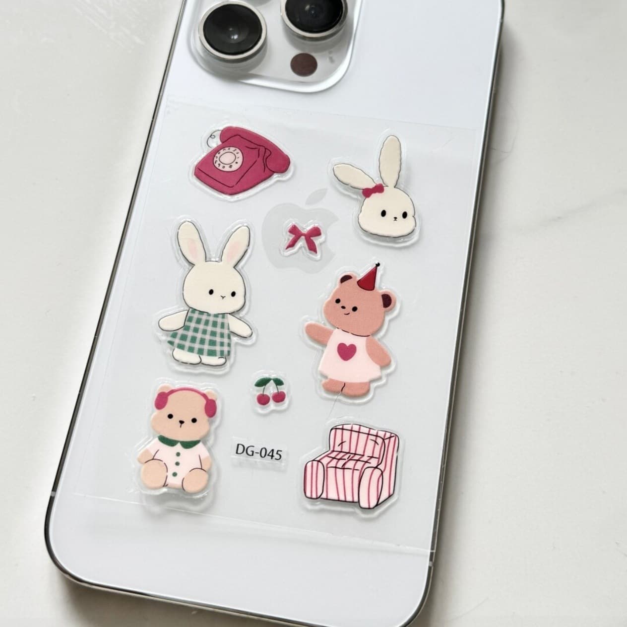 Xiaohongshu New Jelly Stereo Cute Bear and Rabbit Stickers Jelly Heart DIY 3D Stickers CCD Stickers