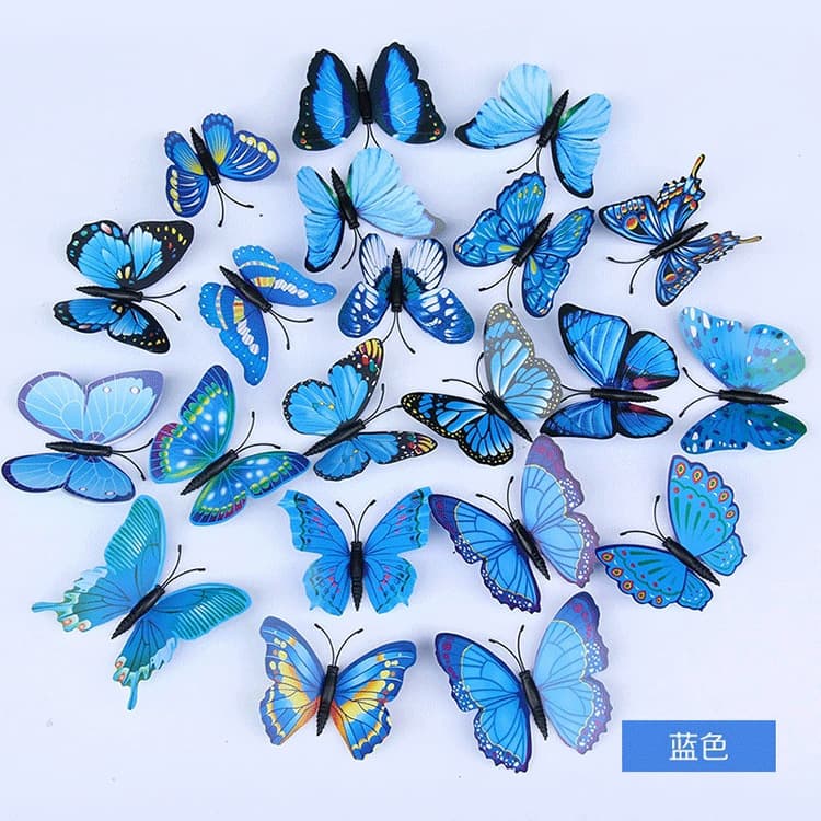 6-8cm Simulation Butterfly PVC Butterfly Magnet Pin 3D Butterfly DIY Decorative Butterfly