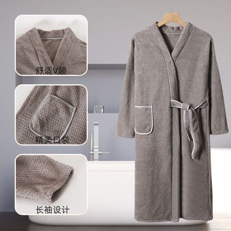 New Autumn and Winter Bathrobes and Bath Skirts That Can Be Used as Bath Towels, Suitable for Couples, Unisex, Soft, Quick-Drying, Long-Sleeved, Full-Length for Bathing
