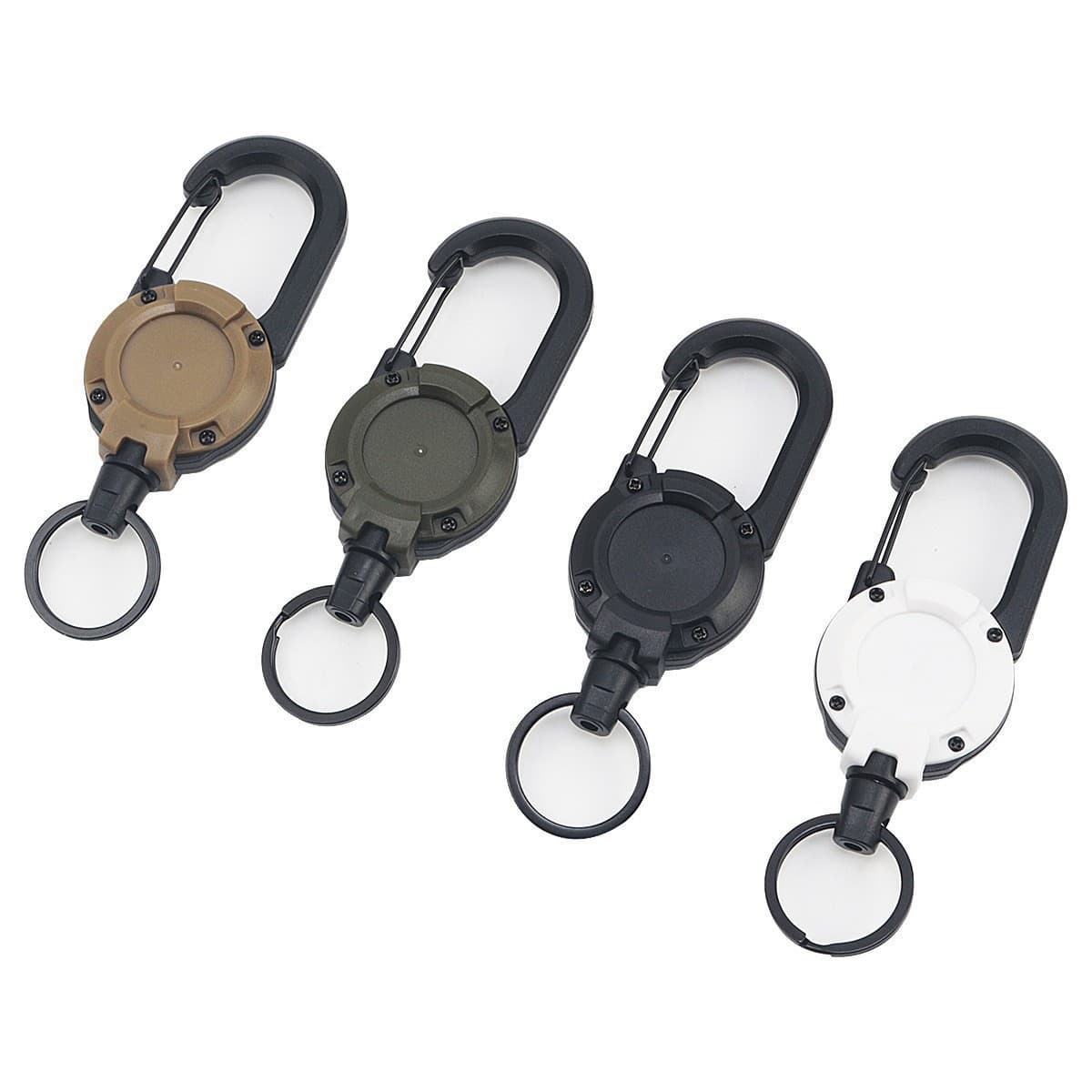New cross-border Amazon carabiner, round, printable logo, black, military green, khaki, backpack, keychain, camping
