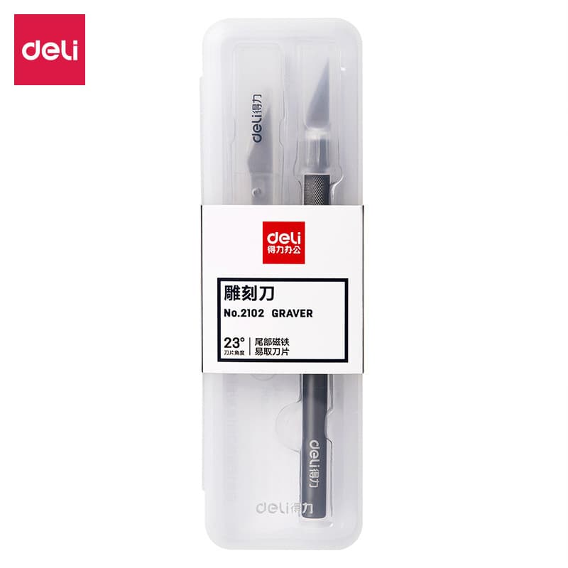 Deli 2102 Carving Knife Pen Knife for Art Students DIY Paper Cutting Utility Knife Film Cutting Portable Tool Knife