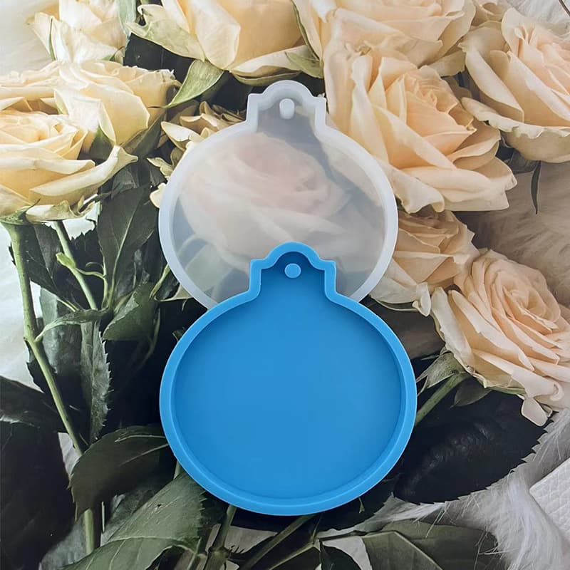 DIY Christmas Decoration Silicone Mold Crystal Epoxy Blank Pendant Handmade Decorative Round Mold