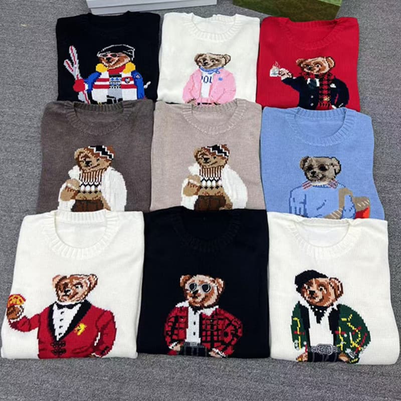 In Stock - Cross-border Bestseller Fashion Women's Bear Cartoon Casual Loose Sweater, Long-term Stock Factory Wholesale