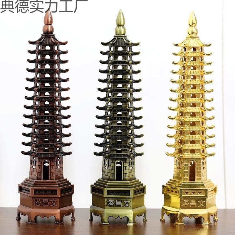 Pure Copper Wenchang Pagoda: Thirteen, Nine, or Seven-Tier All-Brass for Student Bedroom Desk