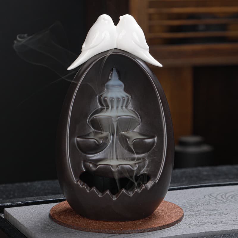 Cross-border Double Flying Reverse Incense Burner Creative Home Decoration Sandalwood Zen Backflow Incense Burner Wholesale