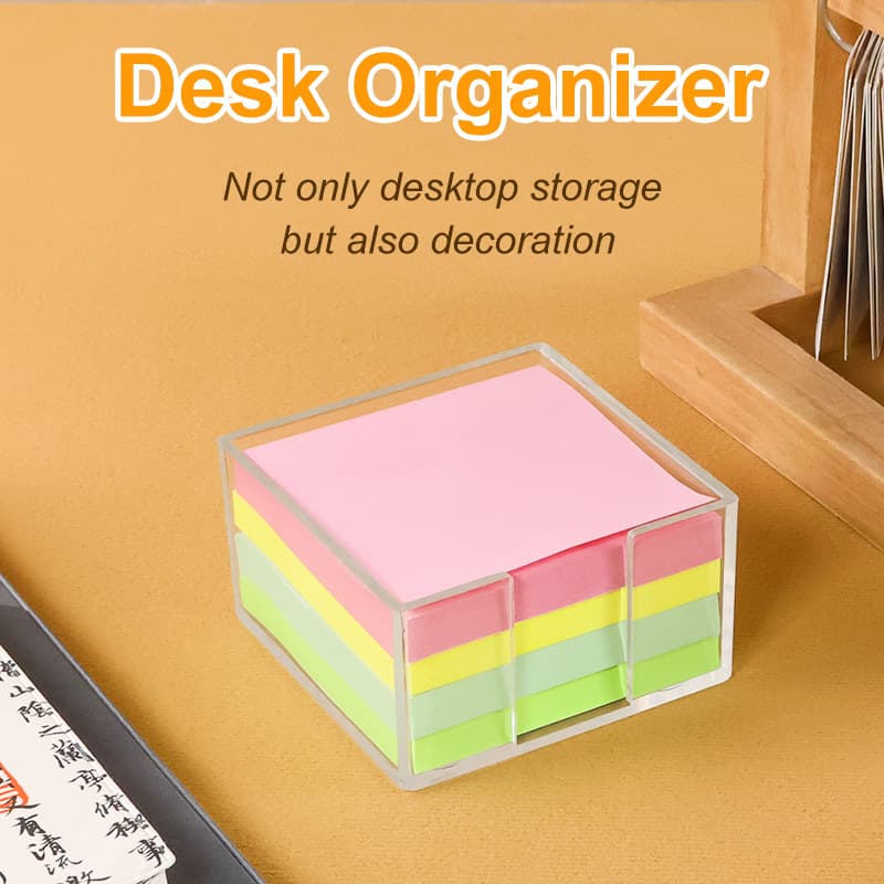 Amazon Acrylic Sticky Note Stand, Crystal Clear Acrylic Notebook Holder for Dormitory and Office