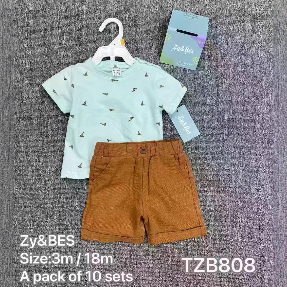 European and American Style Boys Short Sleeve T-Shirt + Casual Shorts Cross-Border Export Children's Clothing 2pcs Boys Clothes