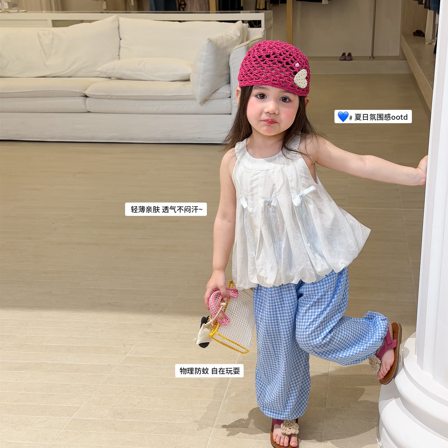 Zheli Children's Clothing Girls' Vest Summer Thin Style 2026 Fashionable Kids' Clothing Baby Girls' Sleeveless Bubble Strap Top