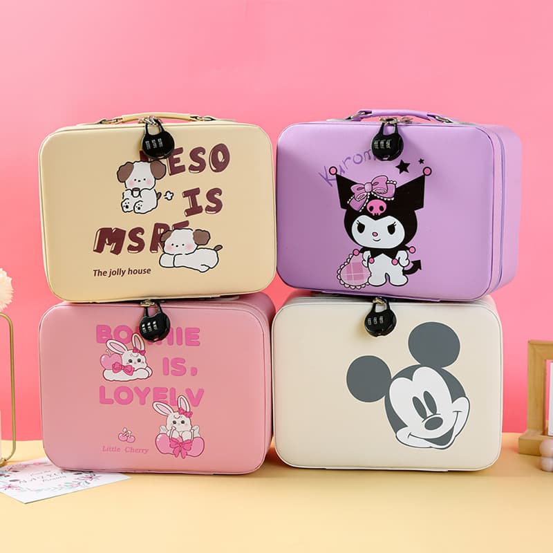 Large-capacity cosmetic bag Internet celebrity trolley case lock multi-functional cosmetic box portable cosmetic storage box Korean version