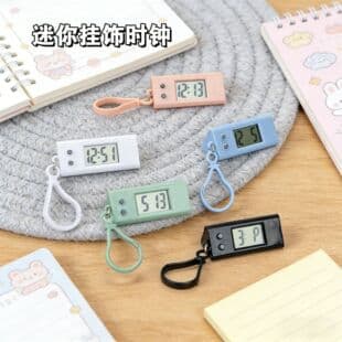 Mini Pocket Watch Student Exam Watch Backpack Clip Keychain Timer Minimalist Portable Triangular Digital Watch