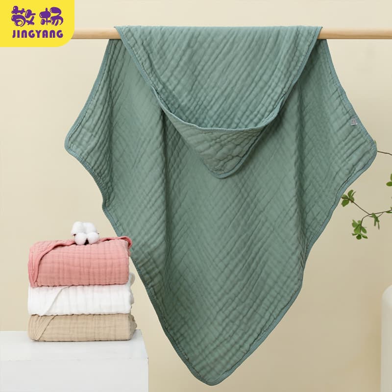 Cross-Border Amazon Children's Gauze Wrap Pure Cotton Newborn Delivery Room Hooded Wrap Baby Bath Skin-Friendly Bath Towel