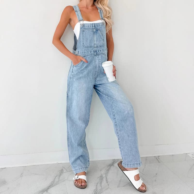 Cross-border Amazon European American 2026 Spring New Fashion Versatile European American Style Workwear Denim Overalls Women