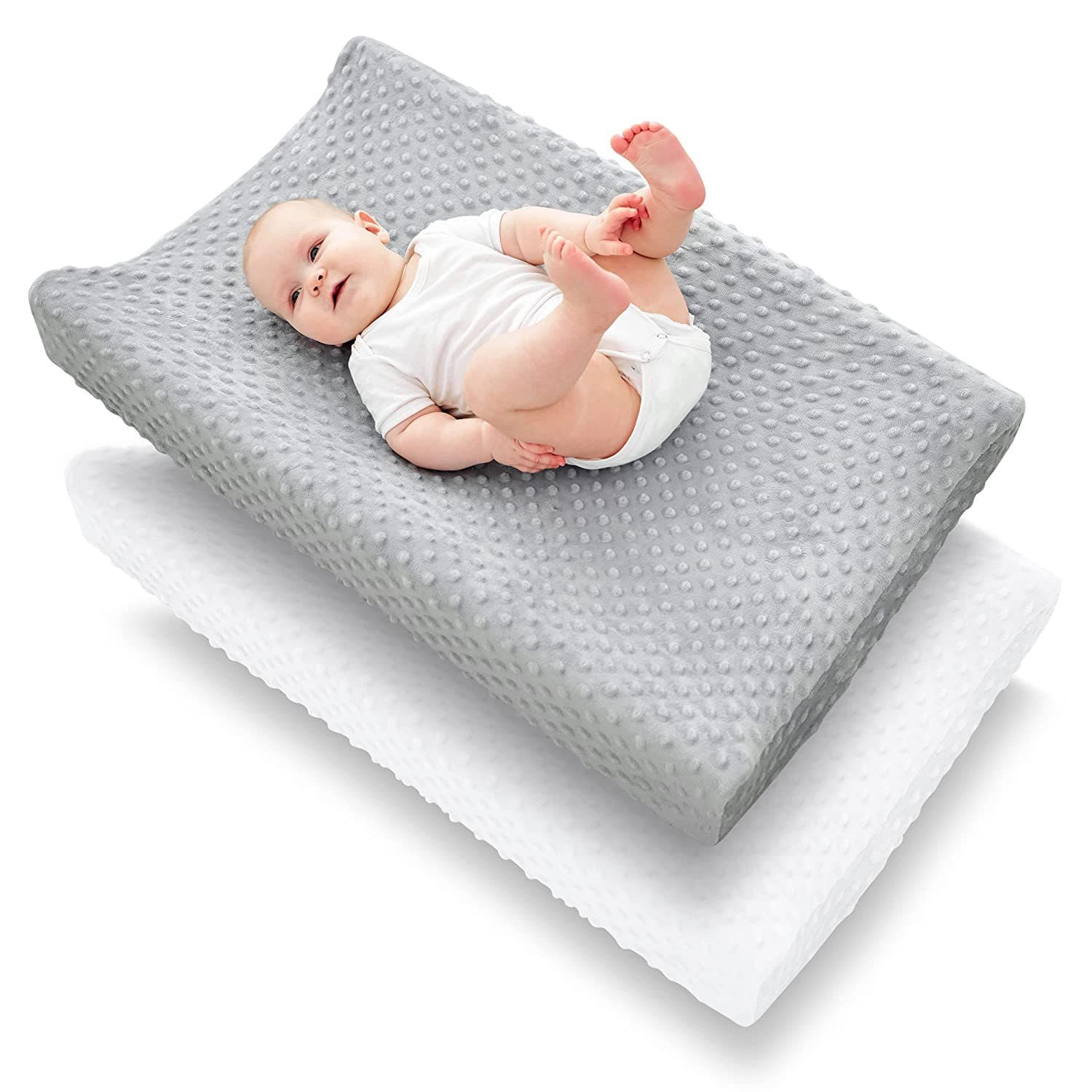 Baby massage table with changing cover, soft foam changing cover, diaper changing table with removable cloth cover.