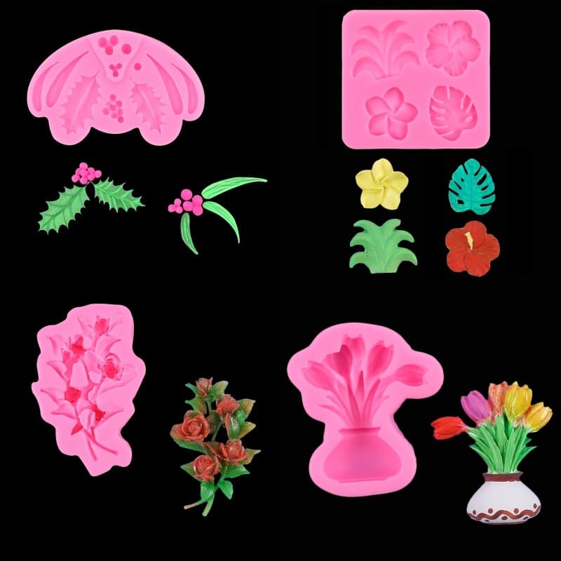DIY Rose Tulip Bouquet Aroma Mold Silicone Mold Baking Chocolate Fondant Cake Decoration Mold