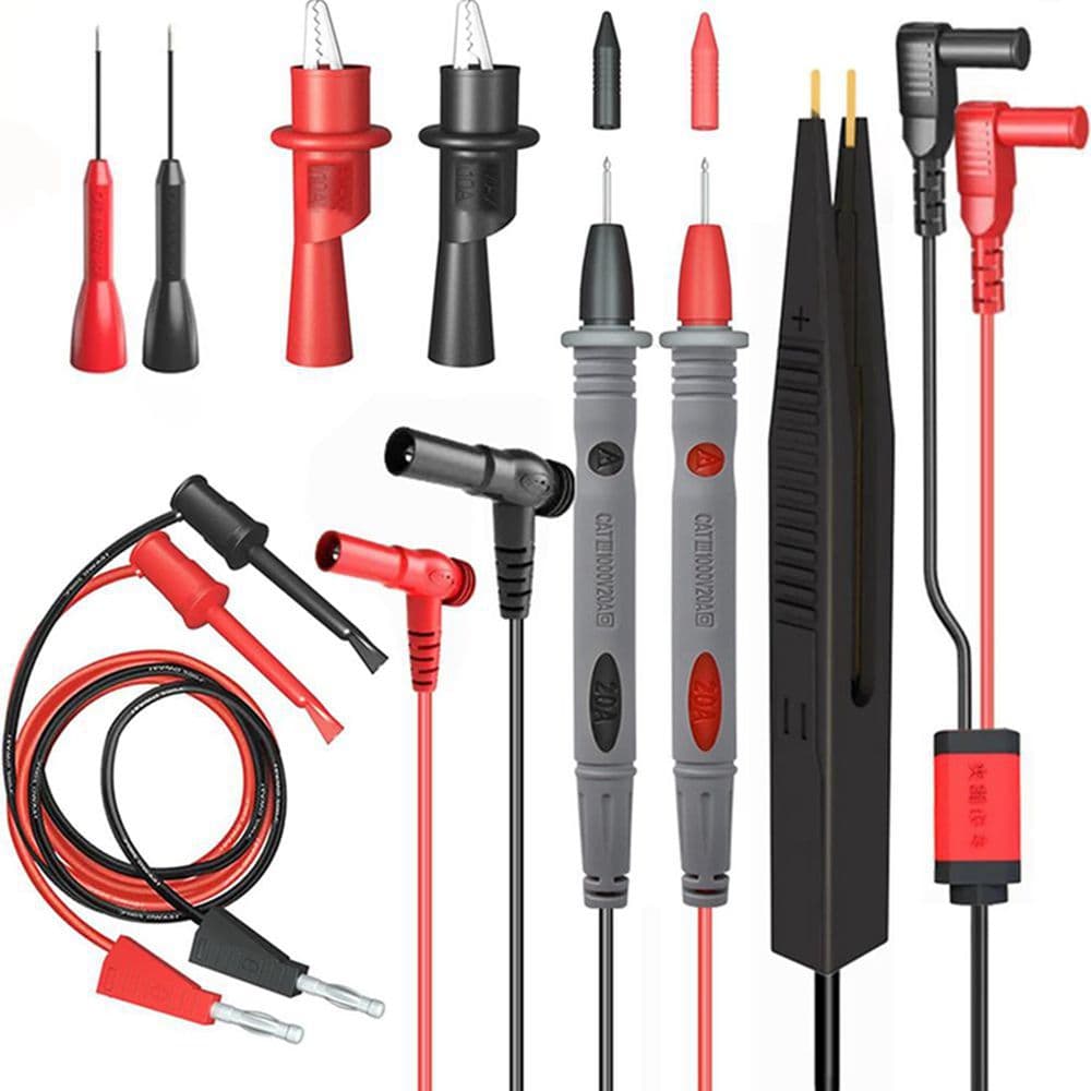 1 Set Electrical Multimeter Silicone Test Lead Kit with Alligator Clips and Test Hooks, Amazon Temu Hot Seller