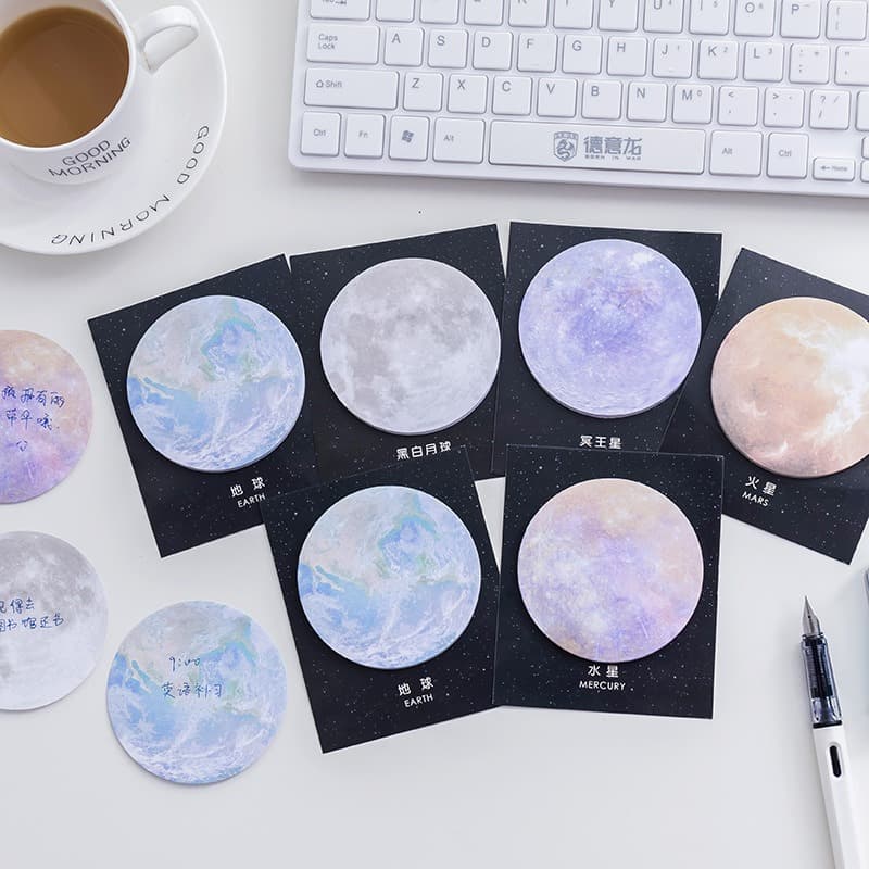 Creative Planet round sticky note student office note pad message memo can be sticky and tearable N times