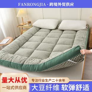 Cross-Border Soft Mattress Pad Home Quilted Soy Fiber Mattress Topper, Thickened Warm Single Student Dormitory Folding Mattress Pad