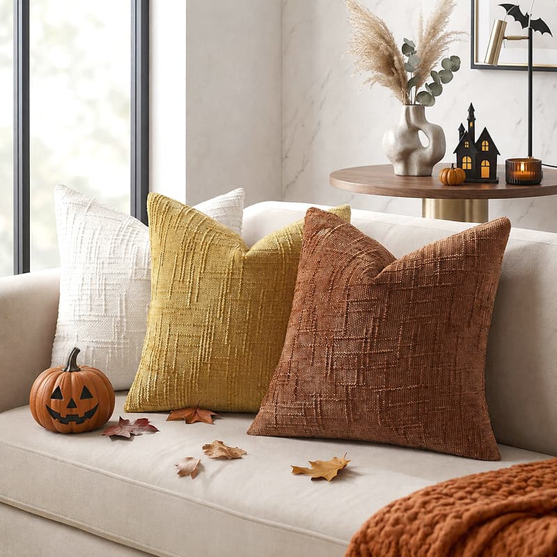 Cross-border Bamboo Knot Chenille Throw Pillow Cover, Solid Color, Removable and Washable Sofa Cushion Cover, Living Room Decorative Pillow Case