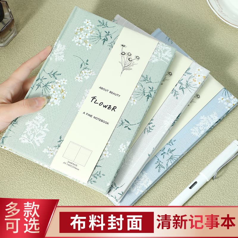 Chinese Style Hard Cover Notebook A5 Cloth Bound Journal Thick Pages Printed Notebook Student Diary