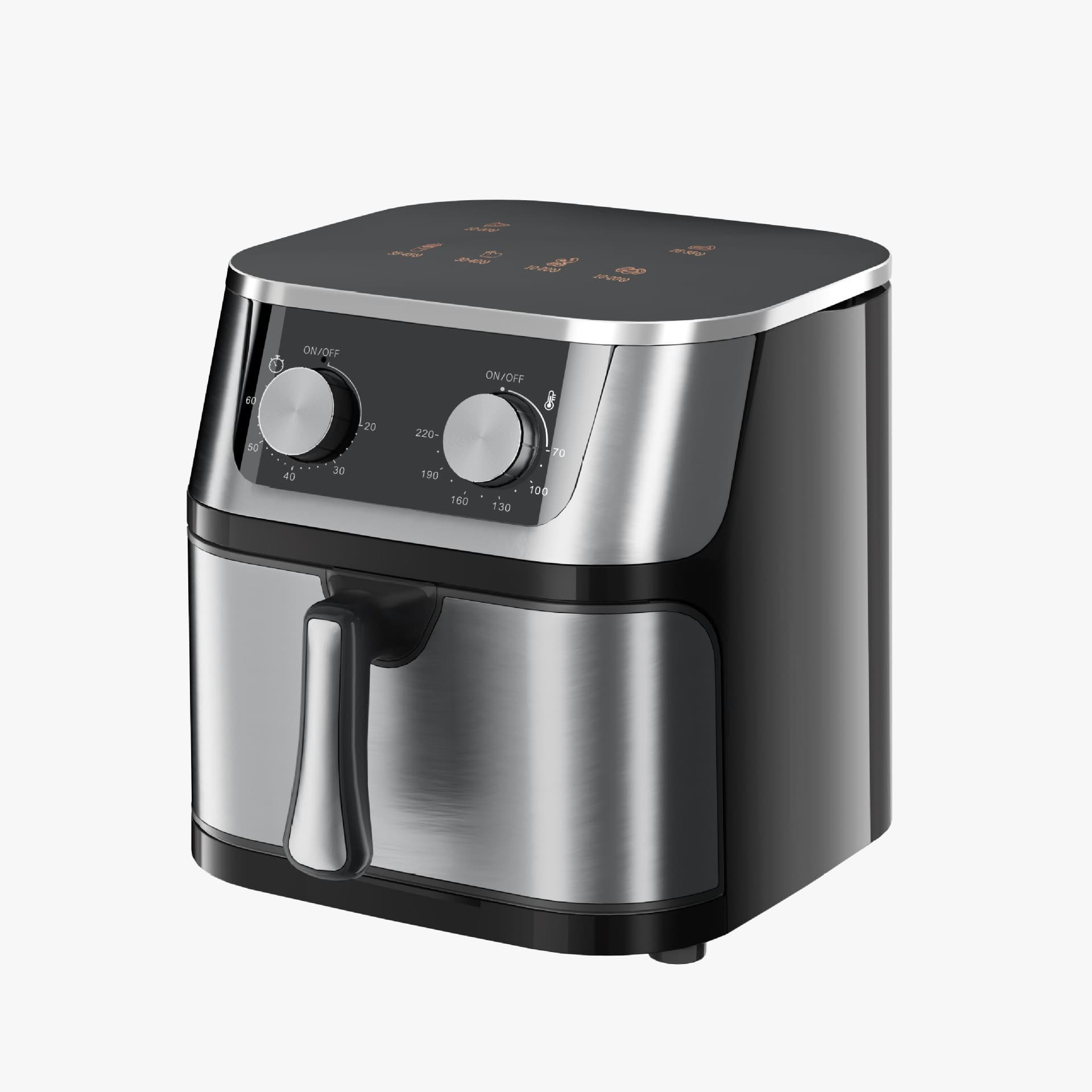 Stainless Steel Visible Air Fryer, Smart Computer Version, Large Capacity Household Electric Fryer, US Plug