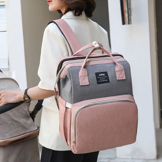 Cross-Border Foldable Baby Crib Diaper Bag Backpack Lightweight Infant Backpack Maternity Bag Factory 2026 New Model