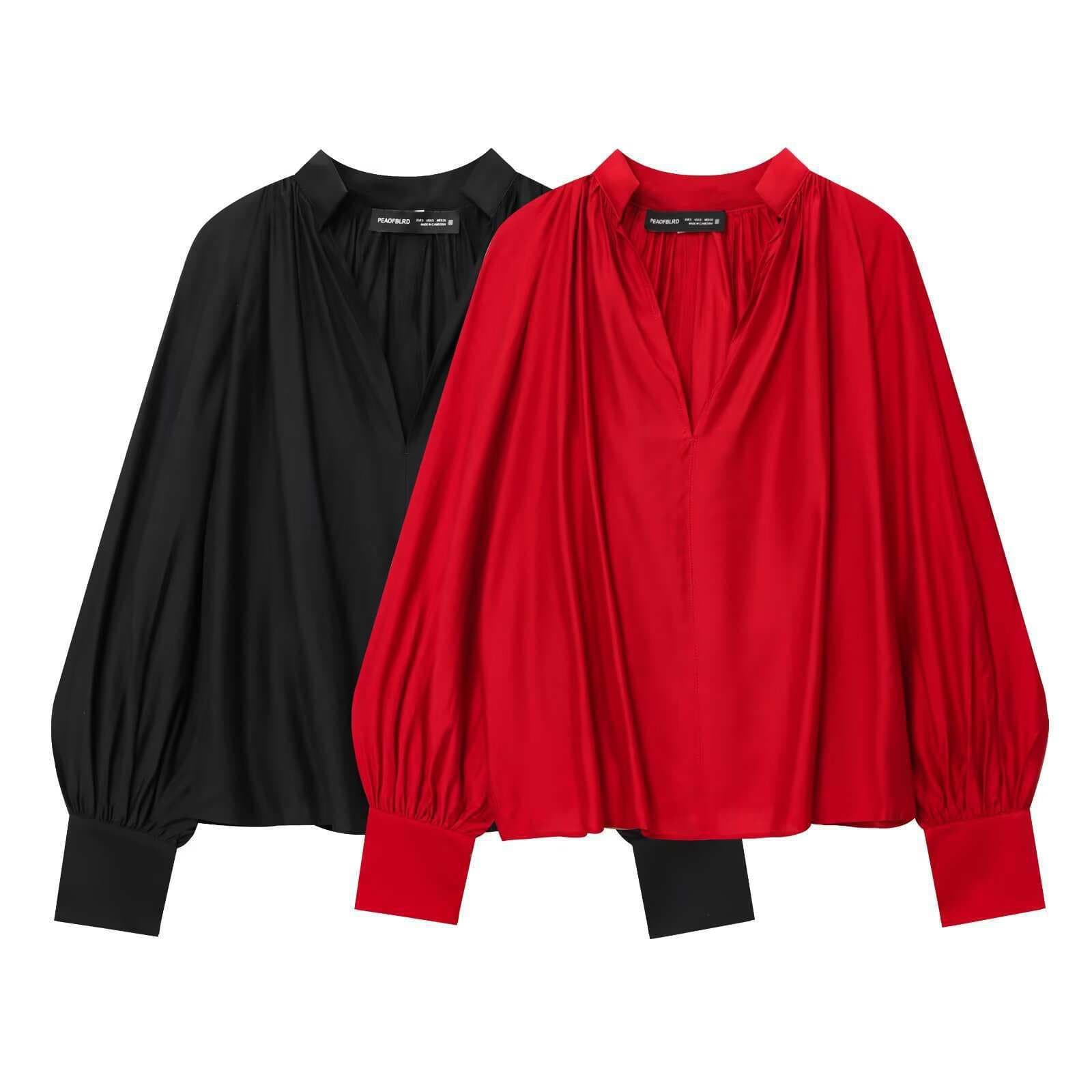 Women's Fashion Wholesale Trendy New Lantern Sleeve Top European American Style Amazon