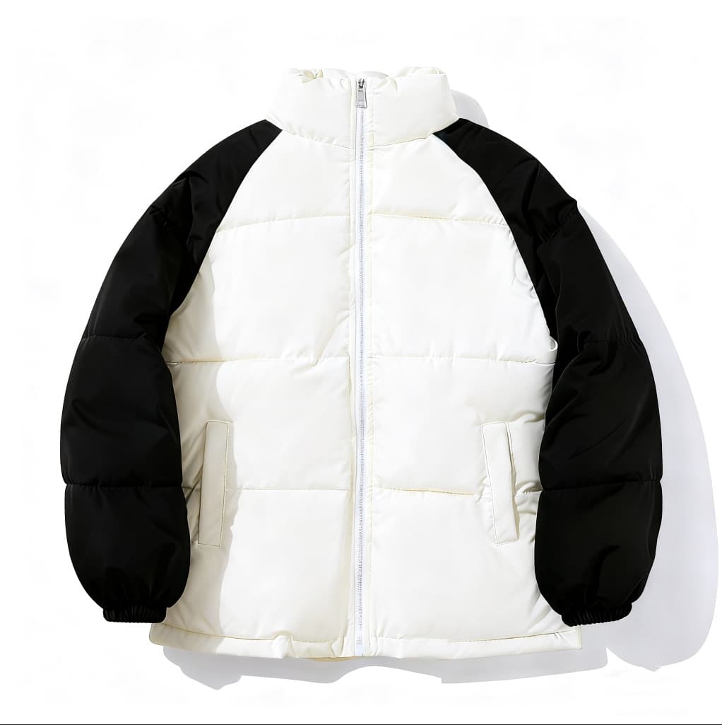 2025 Winter Raglan Contrast Color Down Cotton Coat Men's and Women's Designer Puffer Jacket Trendy Casual Style Japanese and Korean Fashion