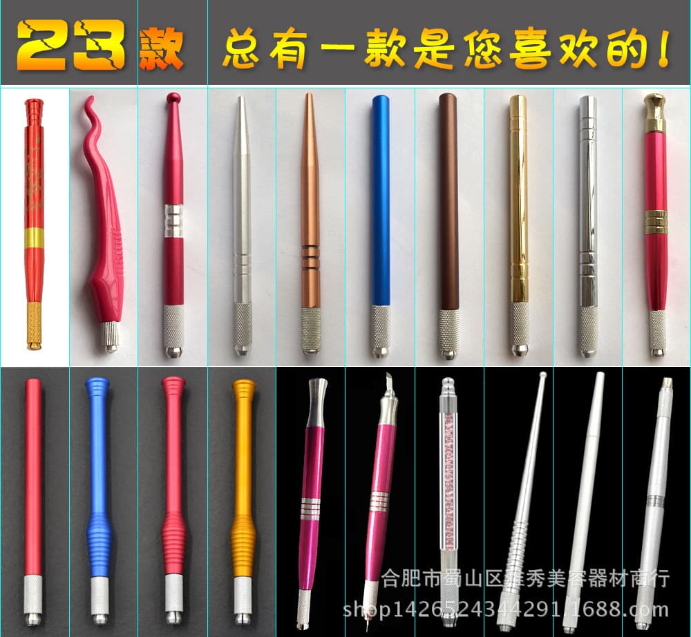 Tattoo Embroidery Pen Multi-Use Eyebrow Embroidery Pen Floating Eyebrow Pen Metal Hand Shading Pen Needle Tattoo Embroidery Tool Tattoo Embroidery Supplies