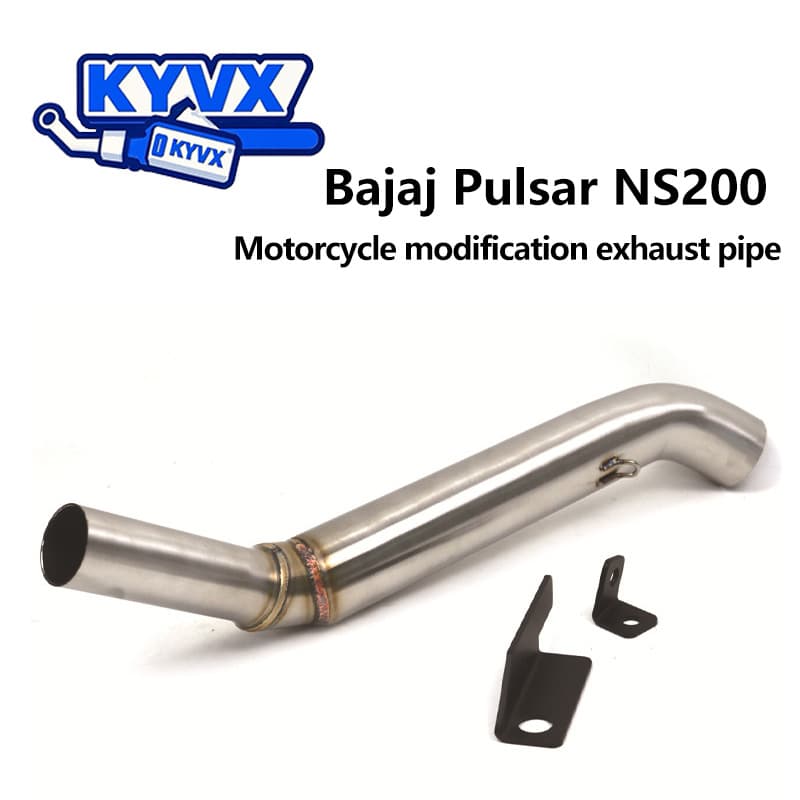 Compatible with Bajaj NS200 Motorcycle Modification Straight Pipe Connection Manifold Front Section Exhaust Stainless Steel